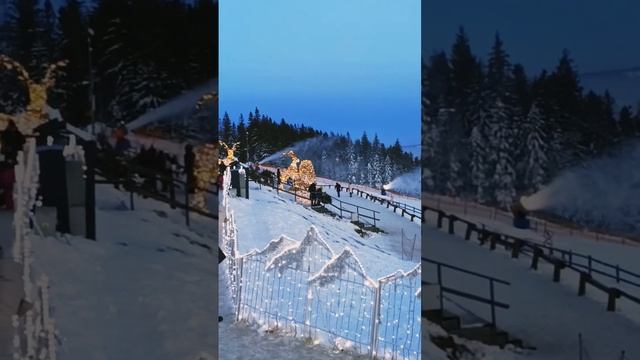 Zakopane, Gubałówka. Рождественские декорации в горах. Губалувка, Закопане, 2022.