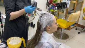 Как закрасить блонд в натуральный русый оттенок. Обратная растяжка цвета. Градиентное окрашивание