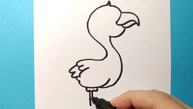 How to draw PINK FLAMINGO, funny drawings смотреть онлайн