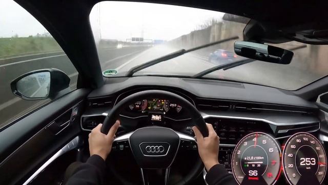 2022 Audi A6 55 TFSI Quattro Limousine Sedan 340 PS TOP SPEED AUTOBAHN DRIVE POV смотреть онлайн