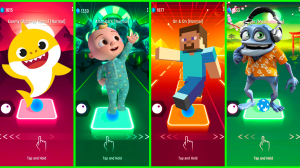 Baby Shark VS Cocomelon VS Minecraft VS Crazy Frog Coffin Dance EDM Rush Tiles Hop