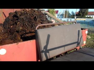 Вывожу навоз с мотоблоком на свой участок земли.