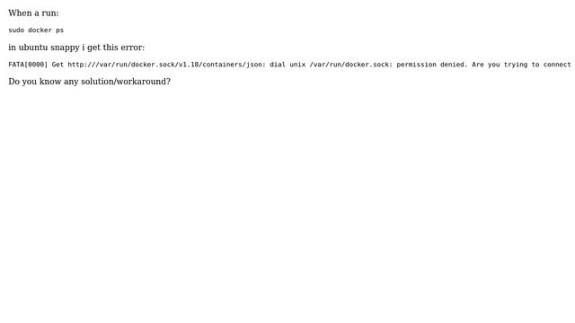 Ubuntu: Ubuntu snappy docker ps not working смотреть онлайн