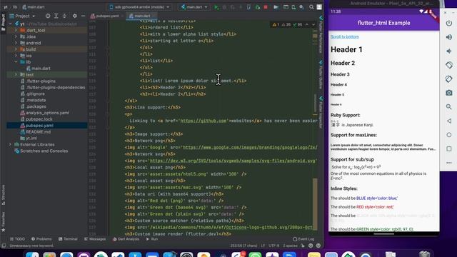 flutter_html | Flutter Package to Write HTML code in Flutter App
