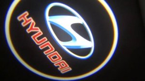 Лазерная проекция логотипа в двери Хёндай