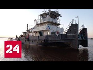 На Чебоксарском водохранилище столкнулись баржа и катер - Россия 24