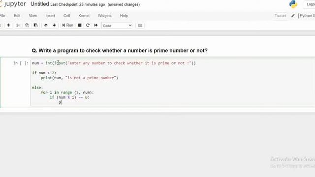 Prime Number in Python | Python Tutorial for Beginners | Jupyter Notebook