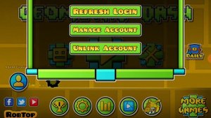 Как выйти из аккаунта в игре GEOMETRY DASH(Геометр даш)