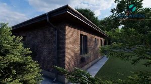 Одноэтажный дом площадью 130 квадратных метров с 3-я спальнями, 2-я санузлами и террасой 281-129-1