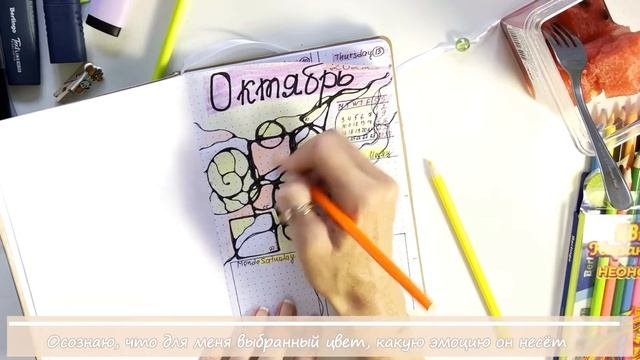 НейроПланирование Октября 2022 | Планирование месяца с помощью нейрографики | Ежедневник из тетради