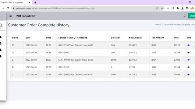 Pest Management Customer Login order and Super admin Order Access demo смотреть онлайн