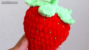 Амигуруми: схема Ягодка Клубника. Игрушки вязаные крючком - Free crochet patterns.