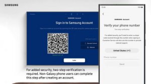 Creating a Samsung account while setting up your Samsung TV