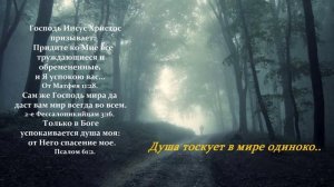 Душа тоскует в мире одиноко..