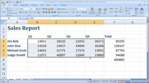 Excel Formatting Tip 10 - Quickly Add Professional Formatting to Spreadsheets and Cells in Excel