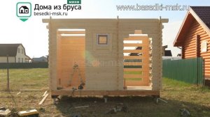 Дровник-хозблок 2х4 из мини-бруса. Ускоренная съемка. ББ20