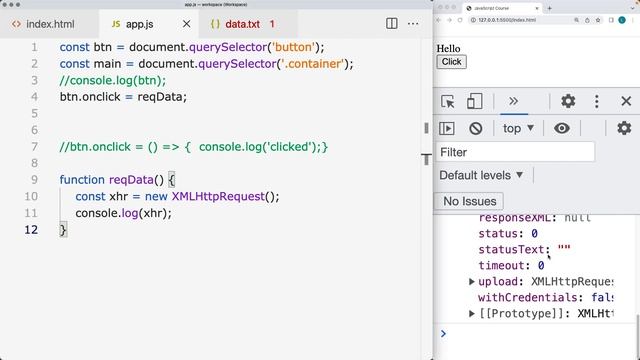 Load a text file as HTML code into a web page with AJAX  XMLHttpRequest for AJAX JavaScript Example
