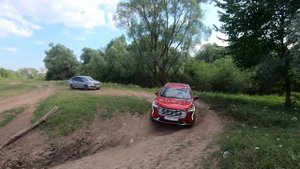 Очередное испытание переднеприводного Haval Jolion по бездорожью. Диагональное вывешивание.
