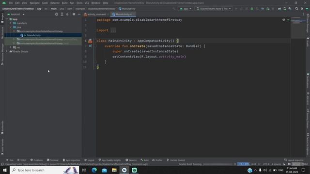 How to Implement Disable App Theme First Way in Android Studio Kotlin