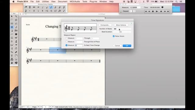 MakeMusic Finale Tutorial: Changing Time Signatures смотреть онлайн