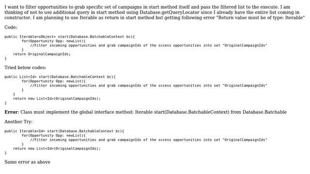 Salesforce: Error: Return value must be of type: Iterable смотреть онлайн