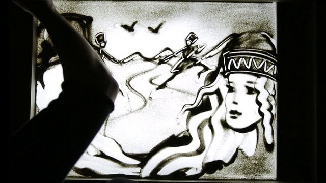 Красивая история любви, нарисованная песком