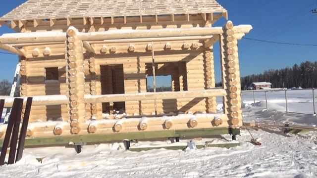 Сруб дома 8.0х8.0м. полтора этажа с террасой и обрешёткой "Мга". Цена в СПб 680.312 руб. смотреть онлайн