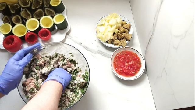 Самый вкусный рецепт фаршированных овощей / Долма / баклажаны / цукини / помидоры /перец смотреть онлайн