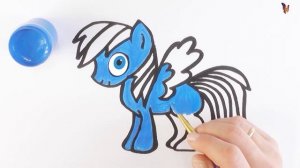 Как нарисовать ПОНИ РАДУГУ / мультик раскраска ПОНИ РАДУГА для детей / Раскраски малышам