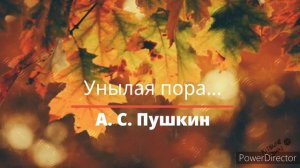 А. С. Пушкин "Унылая пора"