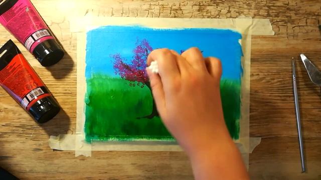 Как нарисовать дерево | Лайфхак по рисованию деревьев акрилом, гуашью How to draw Tree смотреть онлайн