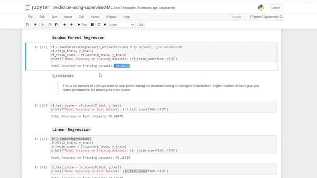 Prediction using Supervised ML | RandomForest | Linear Regression