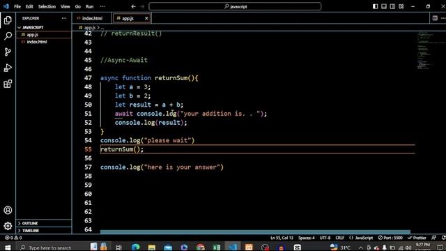 Async-await function in JS JavaScript tutorial for beginners. #advancejavascript  #techtutorials.