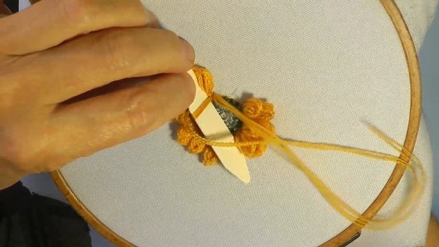 Sunflower Double Petals 3D Wool Embroidery