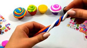 DIY Cupcakes from Play Doh | Лепим радужные КАПКЕЙКИ из пластилина