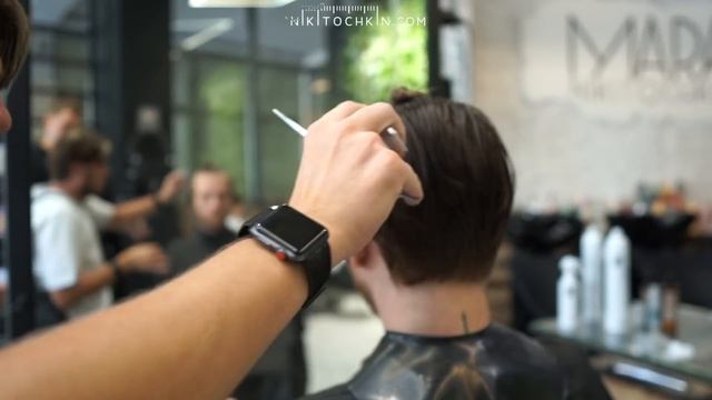 MEN'S HAIRCUT with bangs tutorial - NIKITOCHKIN