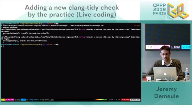 CPPP 2019 - Adding a New clang-tidy Check by the Practice - Jérémy Demeule смотреть онлайн
