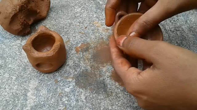part-1 clay making and miniature kitchen set making at home / handmade kitchen set with clay