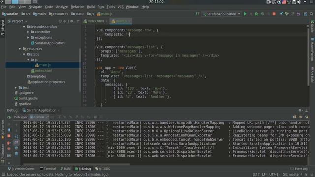 Vue.js - базовый JavaScript интерфейс для REST приложения (часть 1). Spring Boot REST
