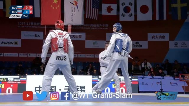 M+80kg| Roman Kuznetsov (RUS) VS Vladislav Larin (RUS) | 2017-2018 Season WT Grand Slam Finals смотреть онлайн