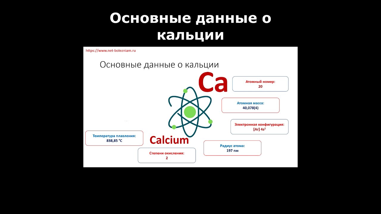 Основные данные о кальции смотреть онлайн