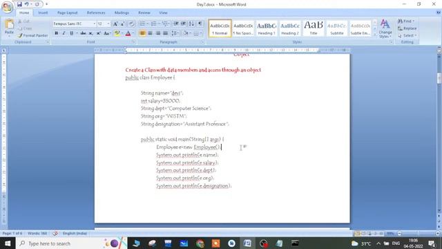 Day-7 Class.Objects and methods in Java #masterjava #javatutorials #java
