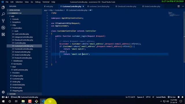 Laravel Ecommerce Bangla Tutorial | Customer Register and Customer login system tutorial Part-22