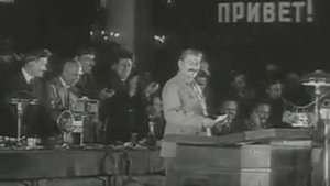 Сталин выступает на открытии Московского метро 1935 г.