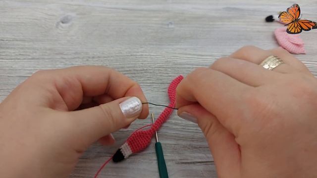 2. Amigurumi Flamingo Anahtarlık-Adım Adım Açıklamalar/Tığ işi Flamingo