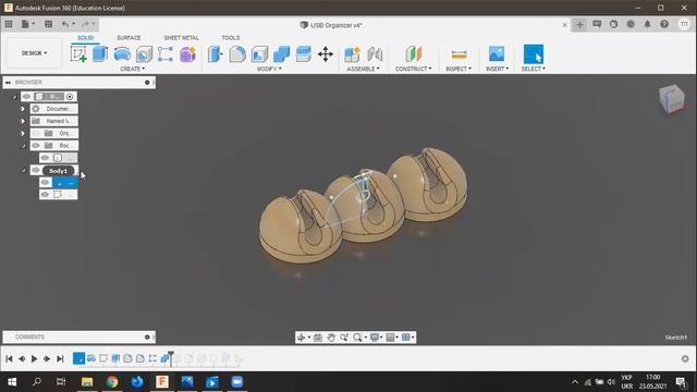 Model of organizer for USB wires смотреть онлайн