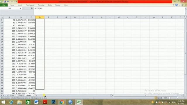 How to draw sine and cosine graphs in Ms excel | easy steps смотреть онлайн