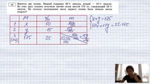 Имеется два сплава. Первый содержит 10% никеля, второй  — 15% никеля. Из этих двух сплавов получили