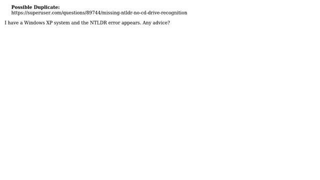 NTLDR missing Windows XP смотреть онлайн