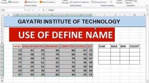 About Define Name in MS Excel | GIT Education